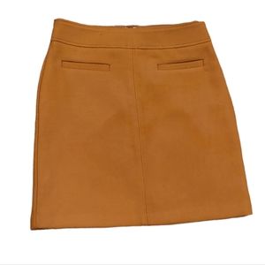 LOFT caramel tailored mini skirt